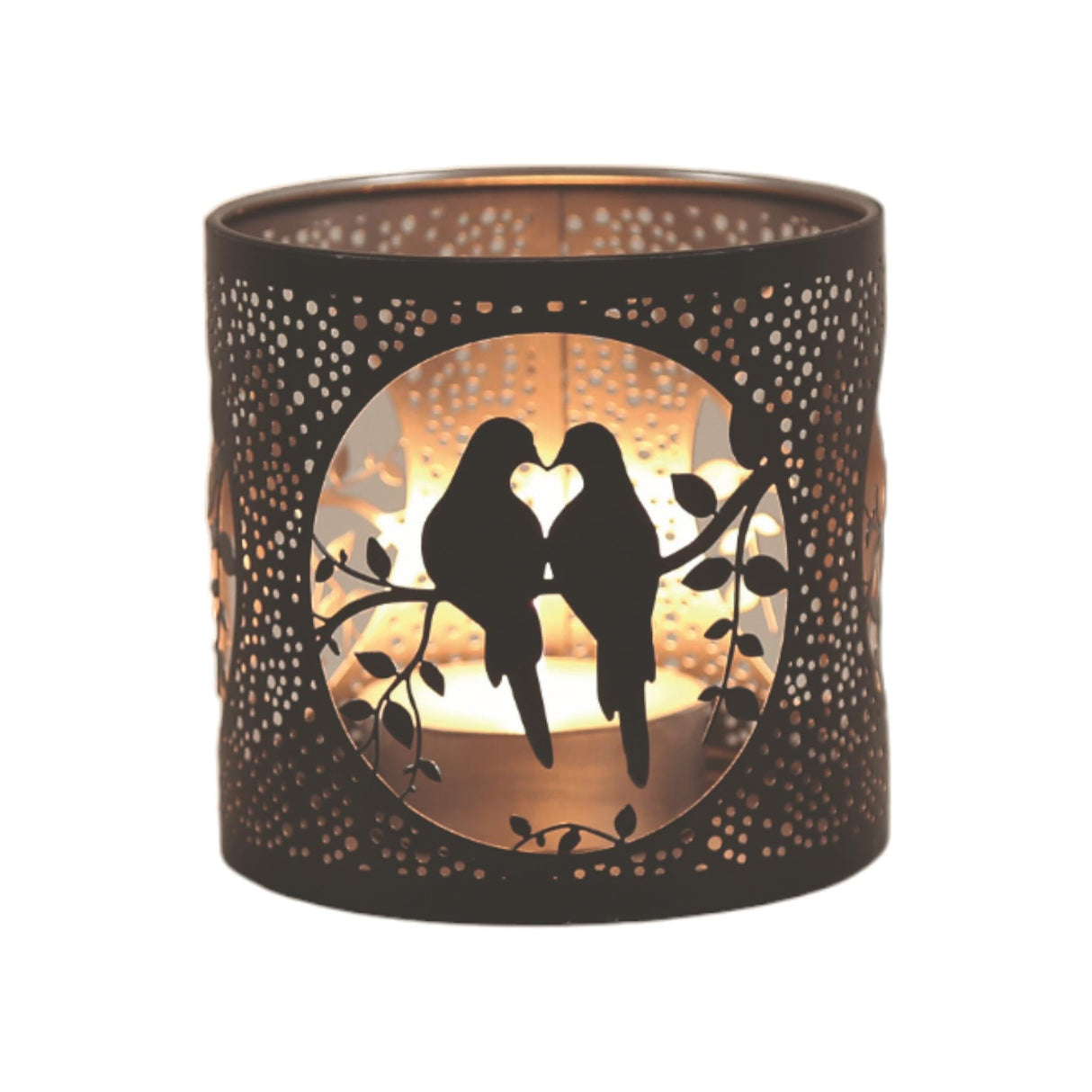 Aroma Metal Silhouette Wax Melt Burner/Candle Holder Doves Design