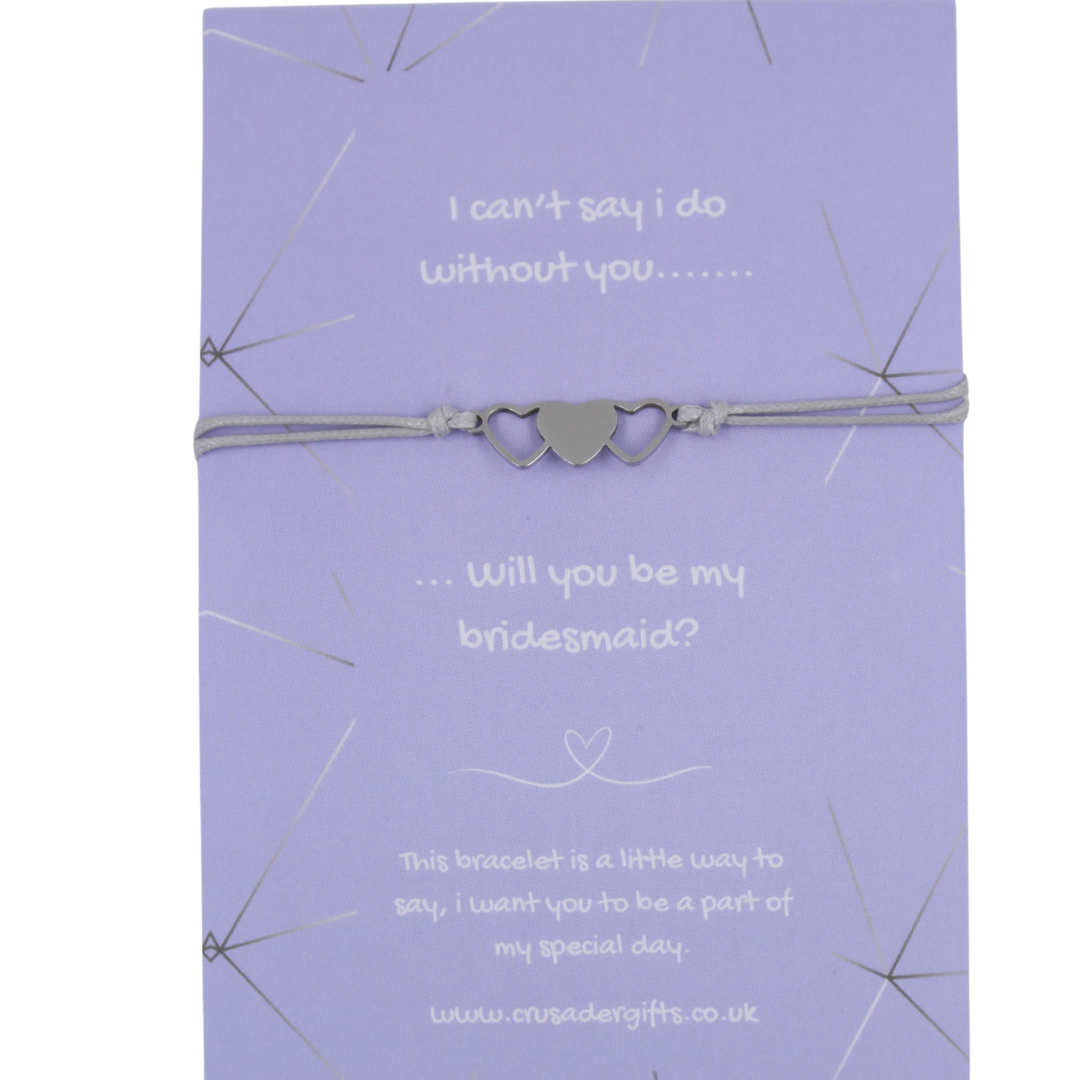 Woodside Home Living Keepsake Letterbox Bracelet - Bridesmaid purple
