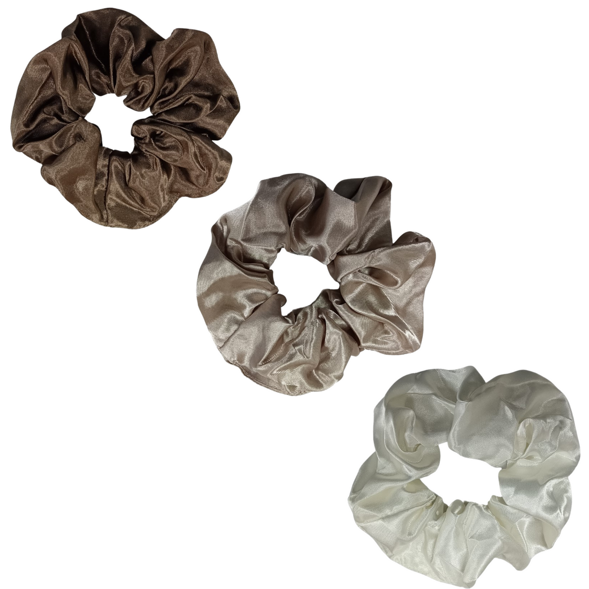 Ponytail Silk Hair Scrunchie (3 Pack) - Various Colours
