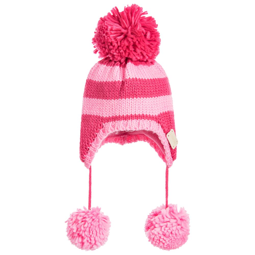 Blade & Rose Unicorn Collection Pink Stripe Bobble Hat - 0-12 Months