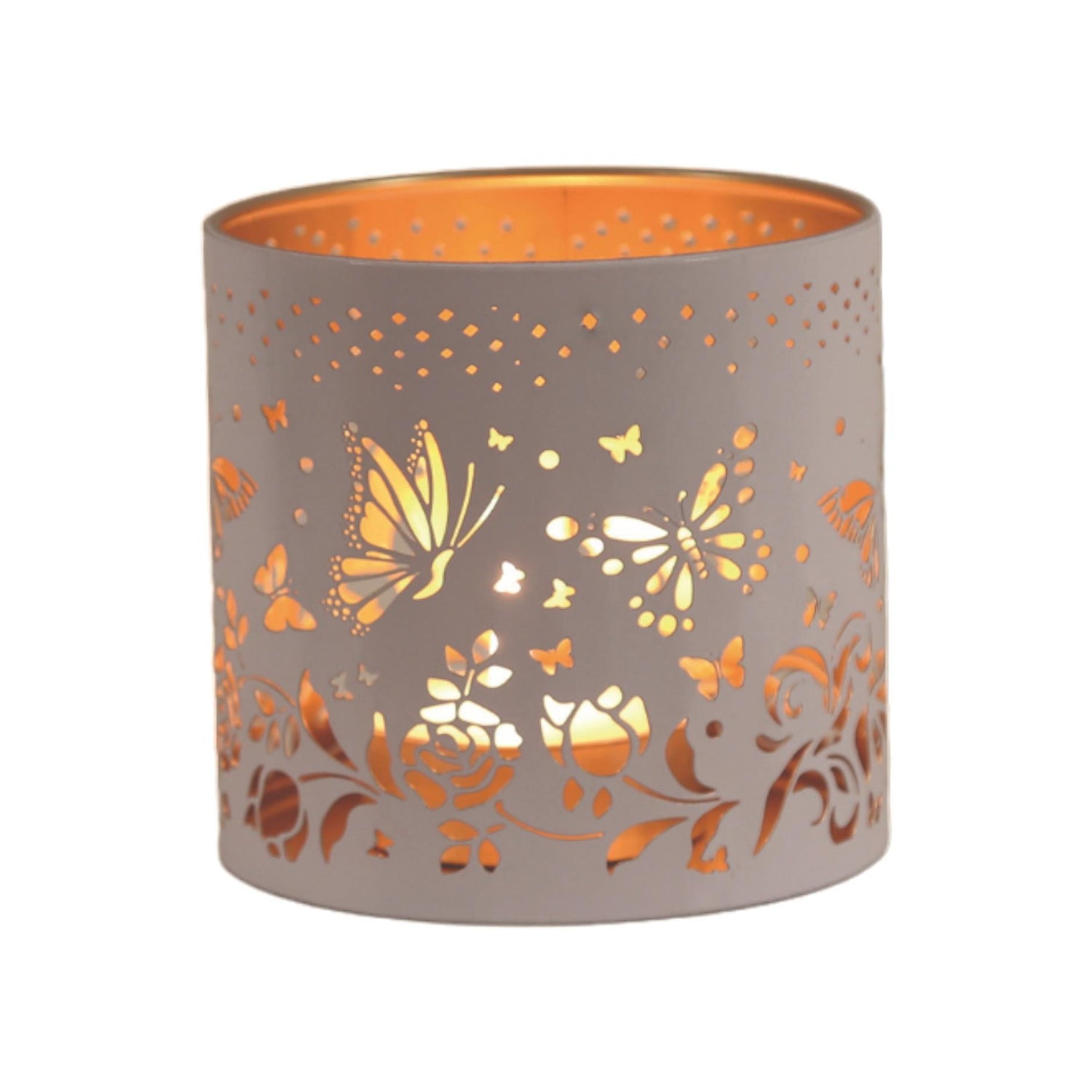 white & gold butterflies wax melt warmer