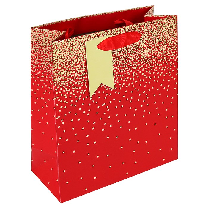 Red Star Ombre Gift Bag - Various Sizes