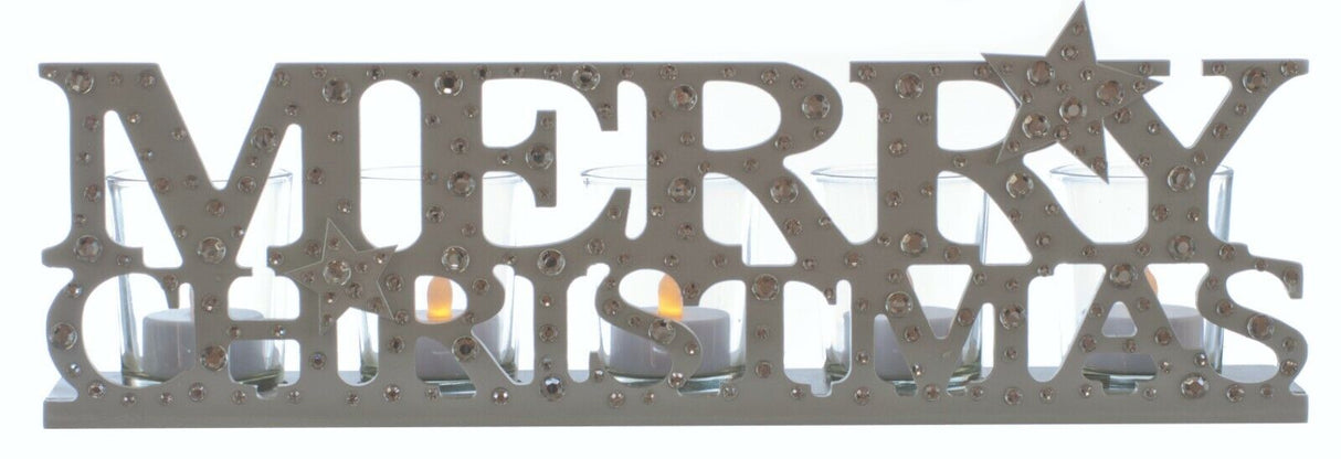 Christmas Tea Light Candle Holder - Merry Christmas
