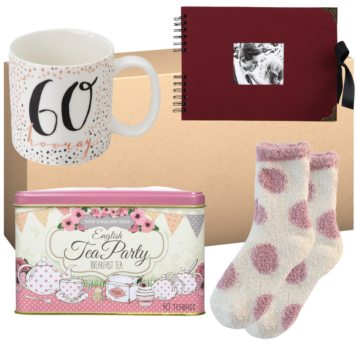 60th Birthday Cosy Tea Party Gift Set Box