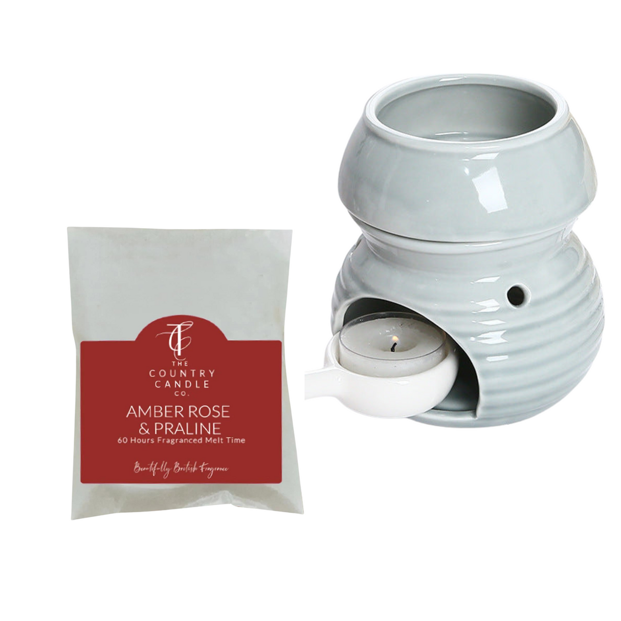 Wax Melt Burner with Tea Light Spoon - Free Country Candle Wax Melt