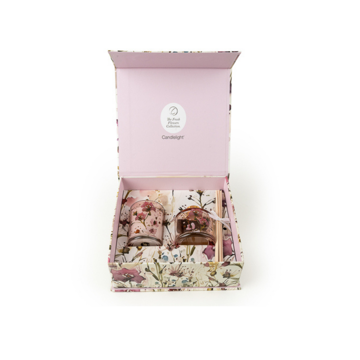 Candlelight Fresh Flowers Collection Candle & Reed Diffuser Gift Set - Various Fragrances