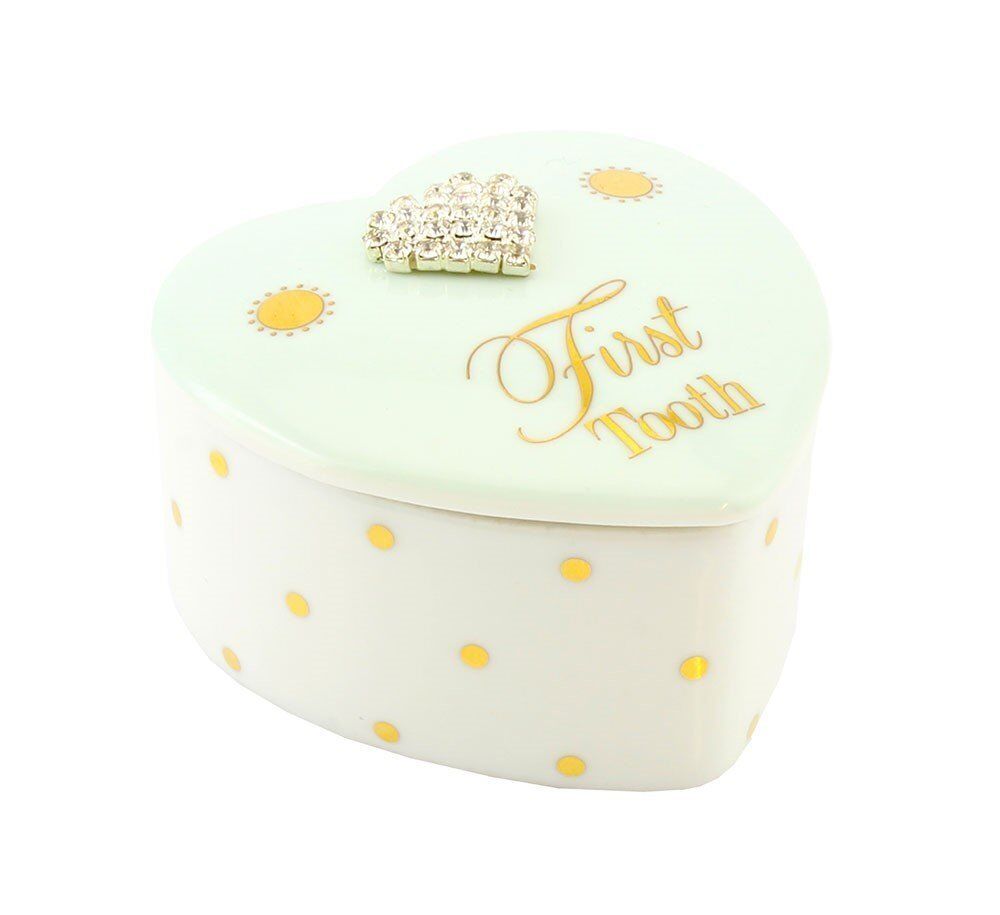 Mad Dots First Tooth Trinket Box Baby Boy Christening Gift