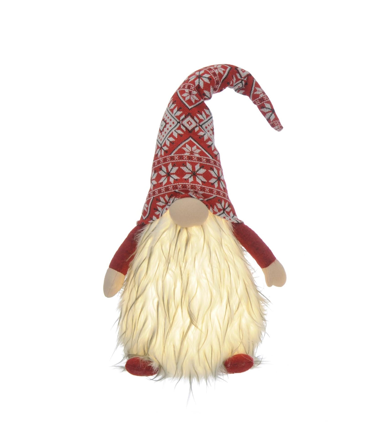 Christmas Decoration - Skandi Lit Gonk 40cm (Battery Operated) - red