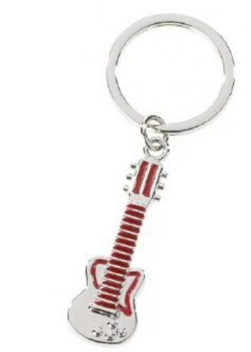 Guitar Keyring - Red & Silver