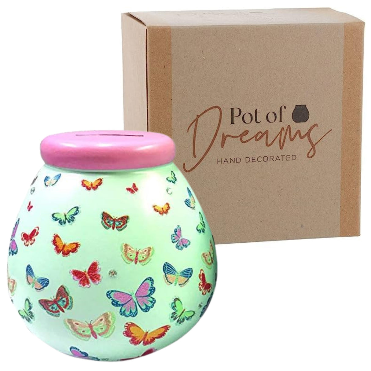 Pot of Dreams Money Box Savings Jar - Butterflies