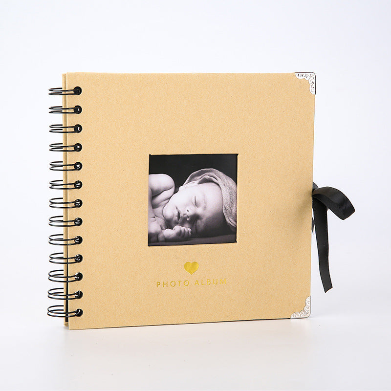 Woodside Home Living Metal Corner Scrap Book Style Photo Album 17cm x 17cm brown