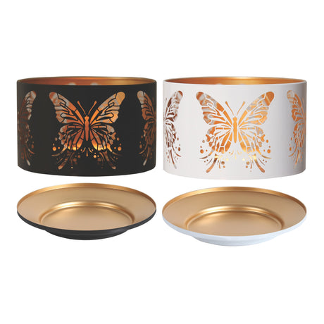 Butterfly Large jar candle shade & plate