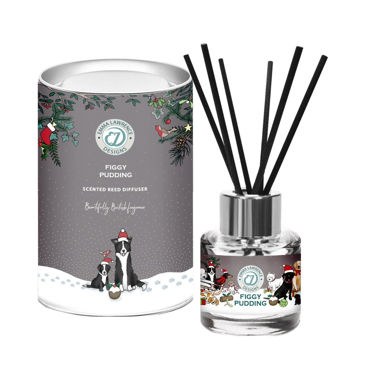 Emma Lawrence Christmas Reed Diffuser - figgy pudding