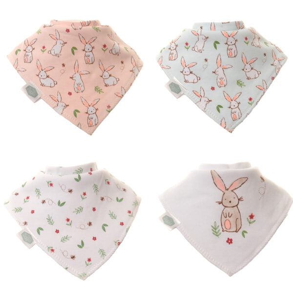 Ziggle Baby Bandanna Dribble Bib Set - Bunnies