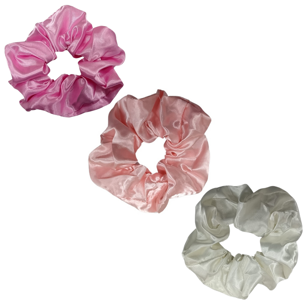 Ponytail Silk Hair Scrunchie (3 Pack) - Various Colours