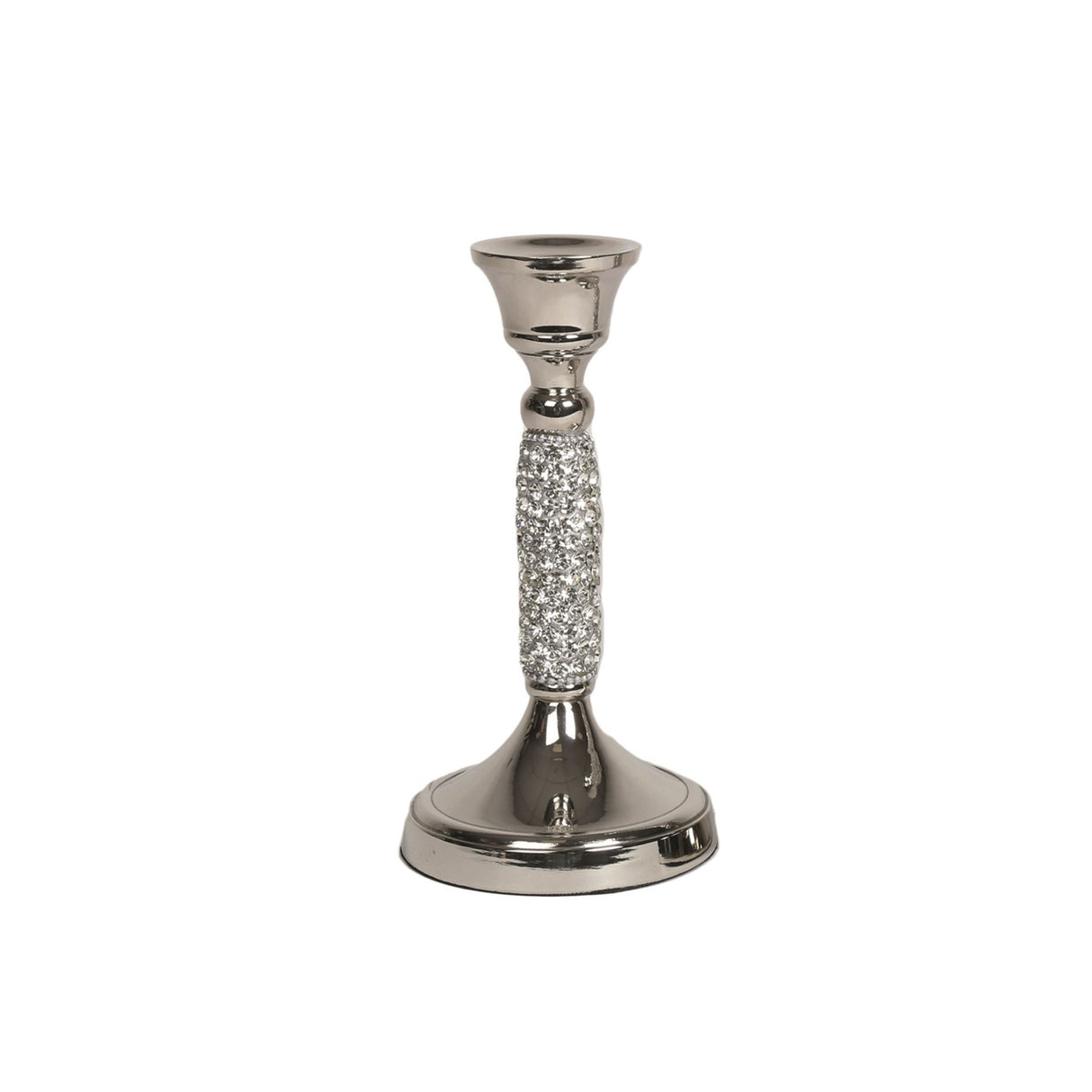 Silver & Jewel Tapered Dinner Candle Holder - Various Sizes