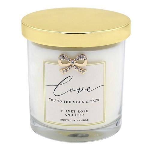 Boutique Jar Candle with  Bow Embellishment - Sentiment Gift Idea Family Friend