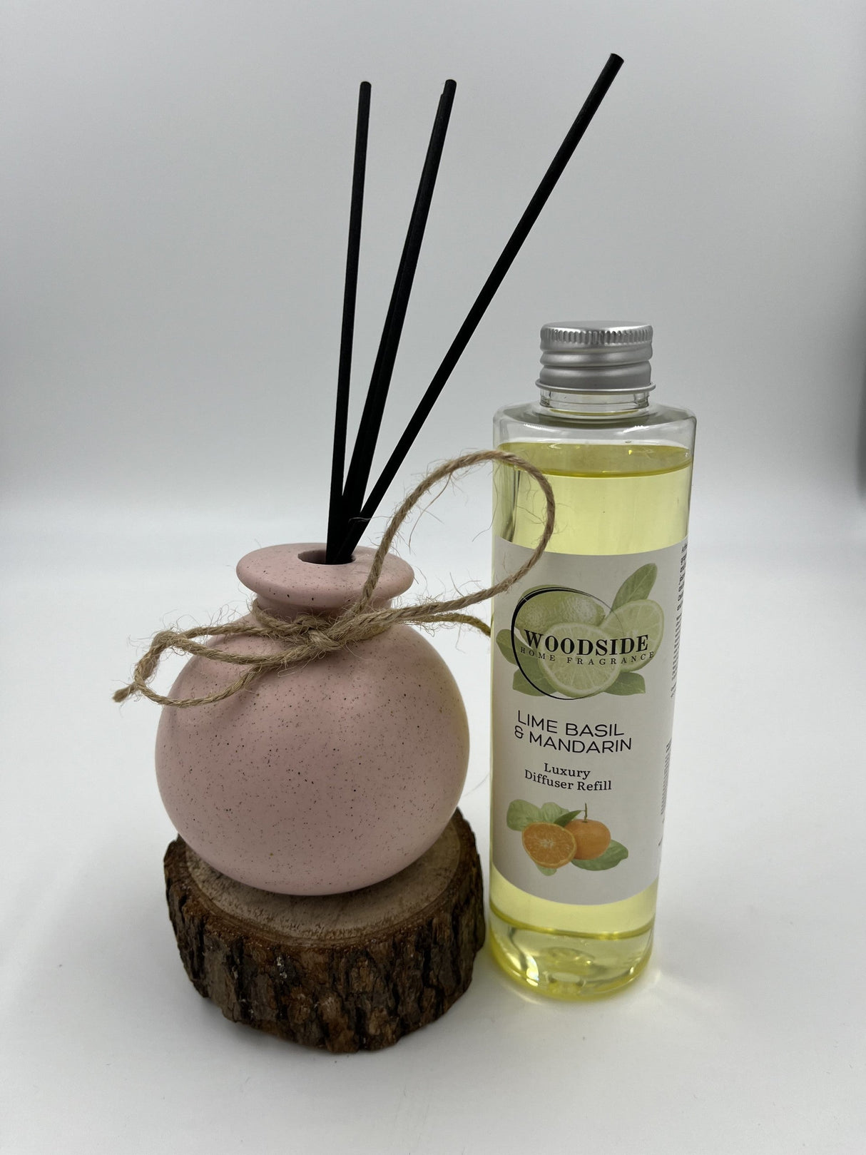 Woodside Home Living Reed Diffuser & Fragrance Bottle lime basil and mandarin