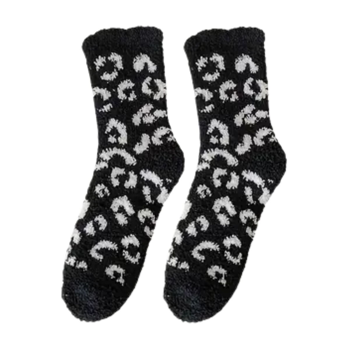 Fluffy Cosy Socks Animal Print Design One Size - Various Colours