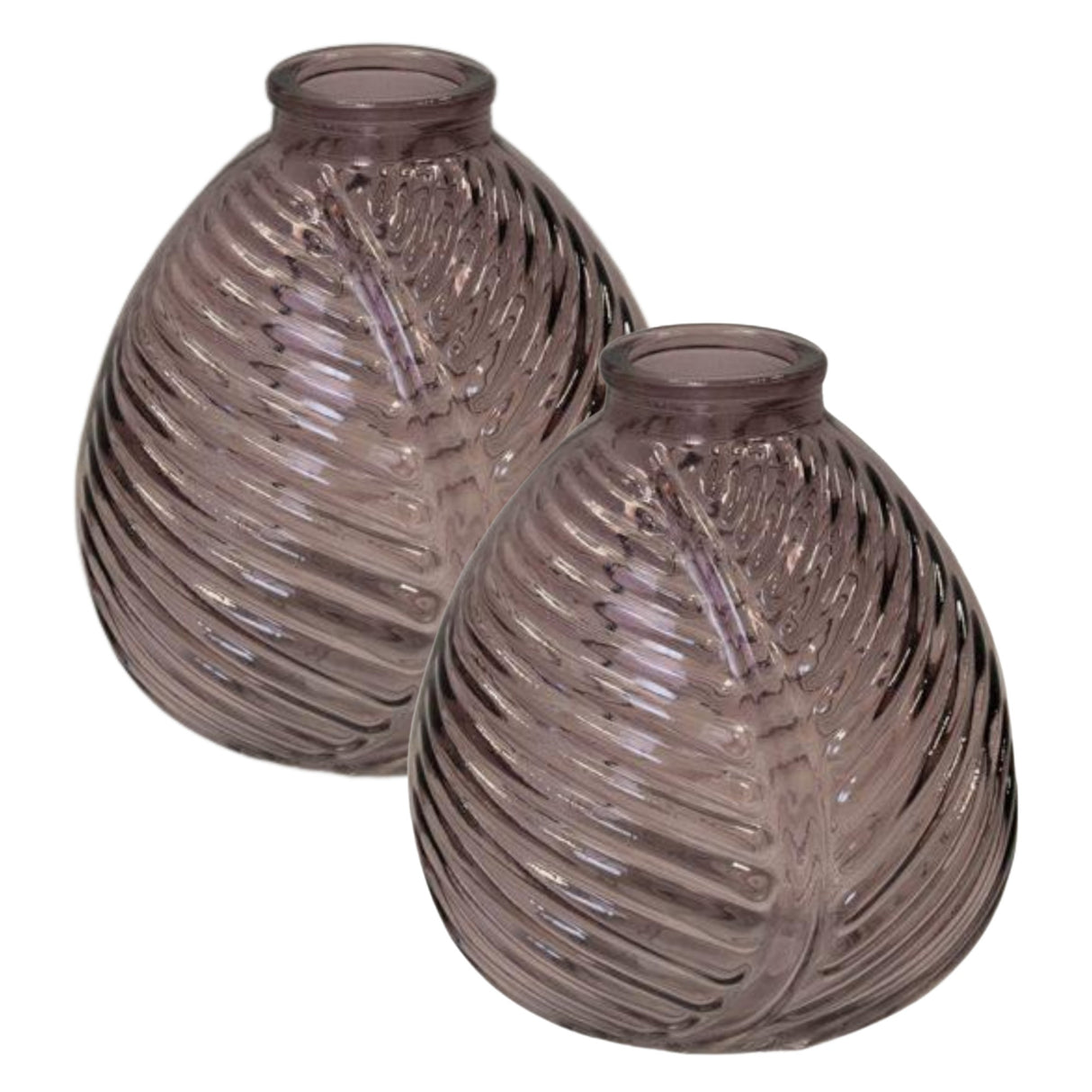 Satchville Glass Leaf Bottle Vases - Various Colours