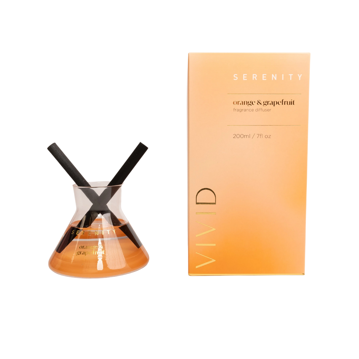 Serenity Vivid Collection 200ml Reed Diffusers - Orange & Grapefruit