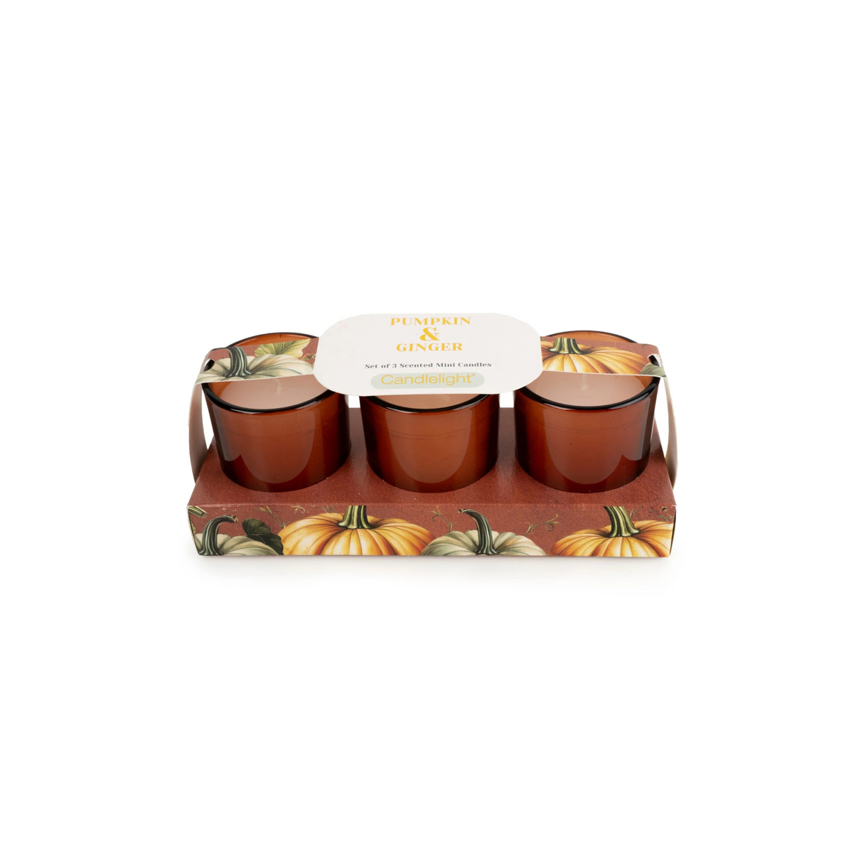Candlelight Set of 3 Votive Candles pumpkin and ginger