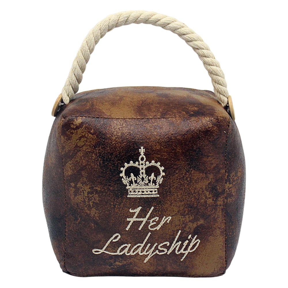 Brown Faux Leather Doorstop - Her Ladyship