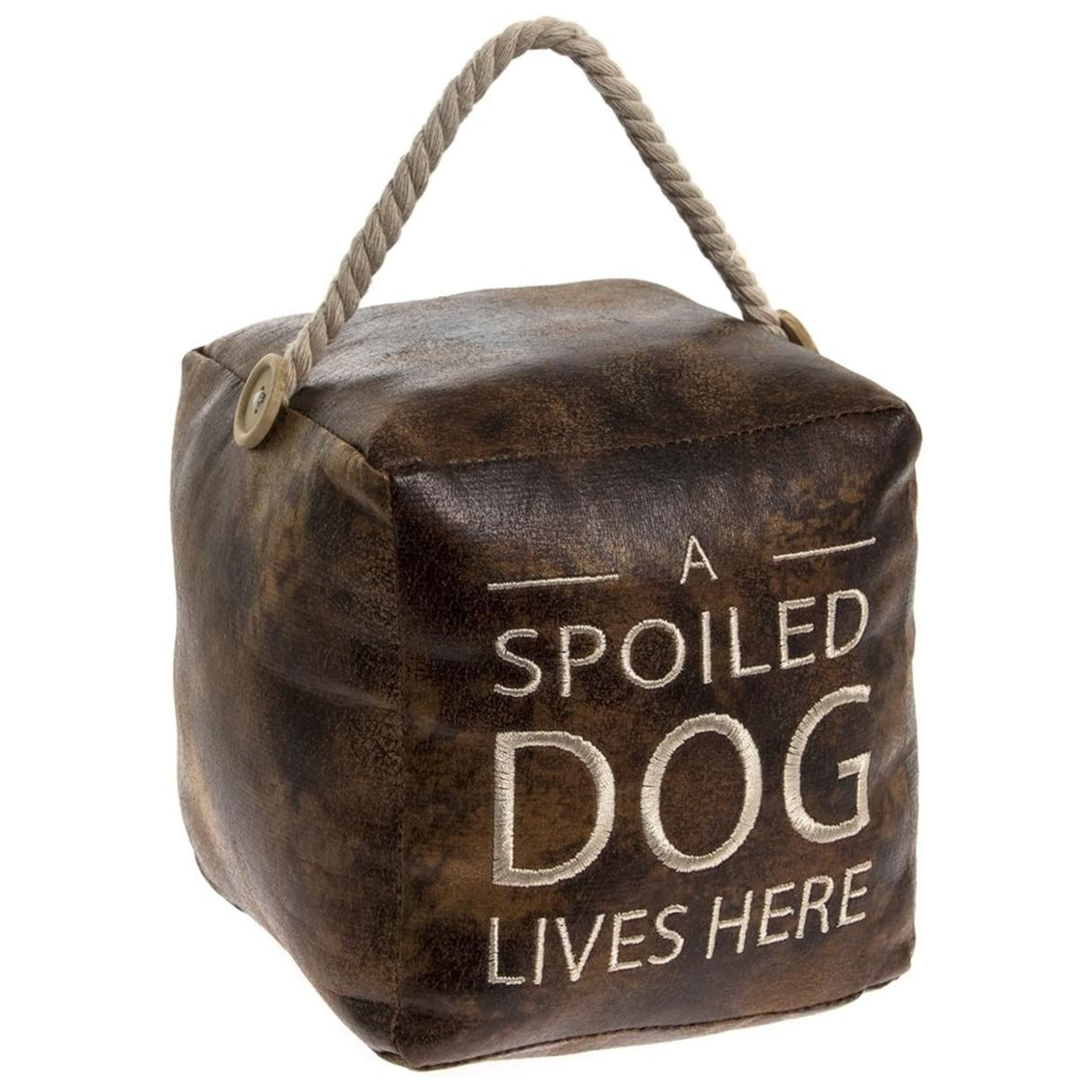 Brown Faux Leather Doorstop - A Spoiled Dog