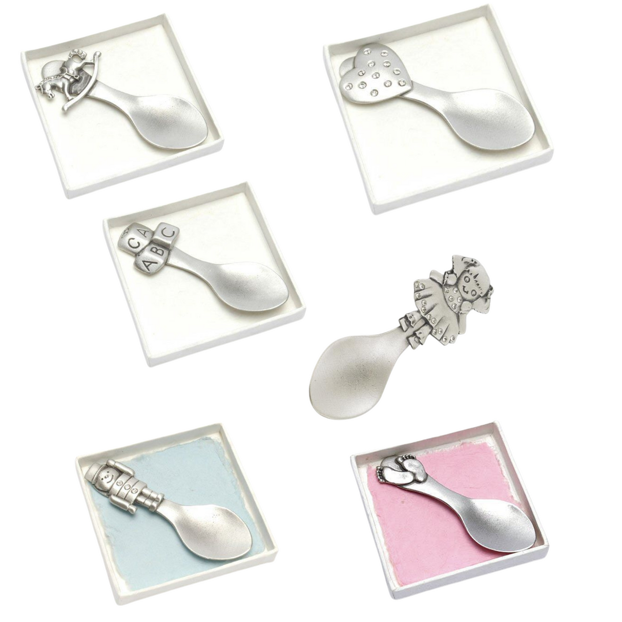 English Pewter Decorative Spoons