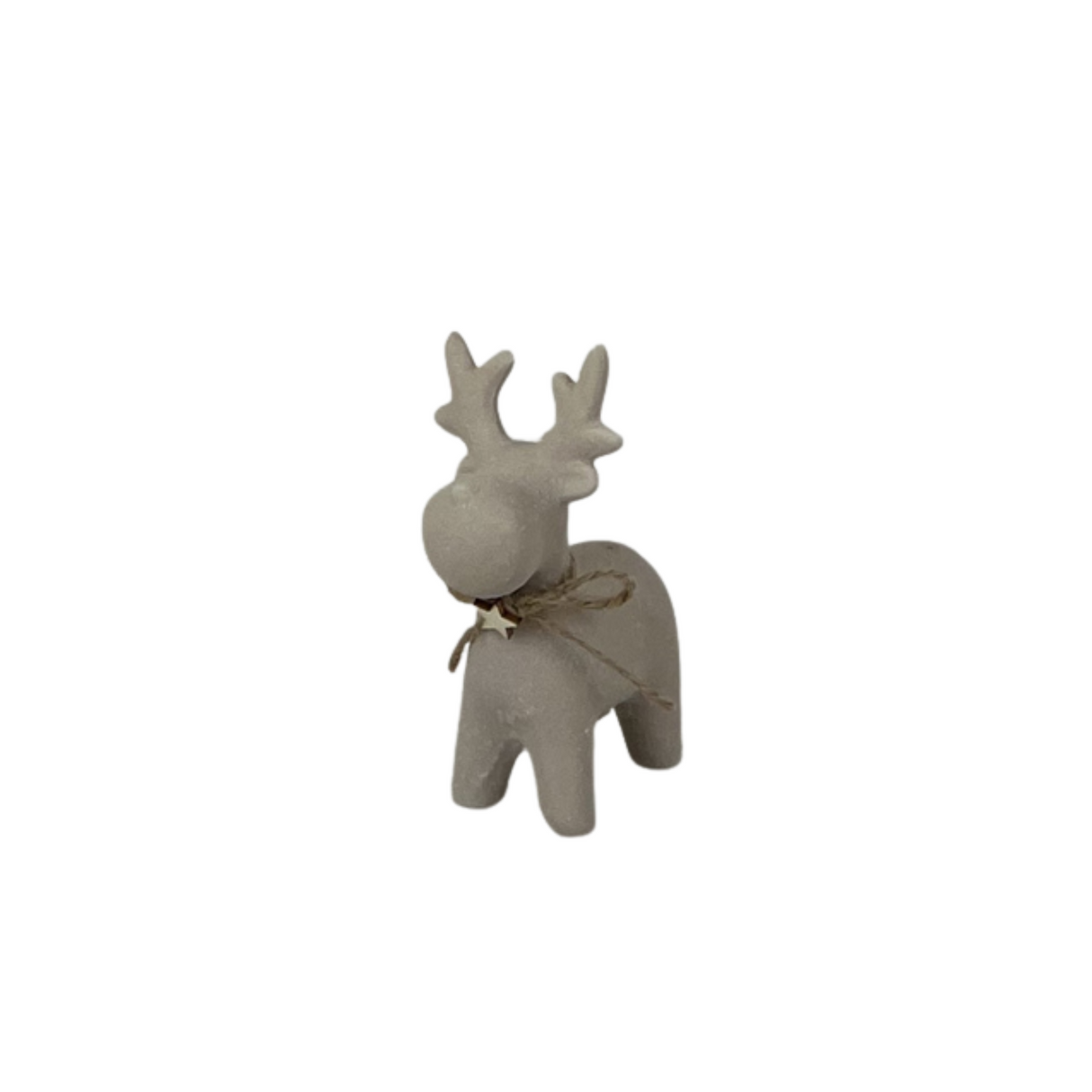 Sand texture effect ceramic reindeer decoration, 10.8cm