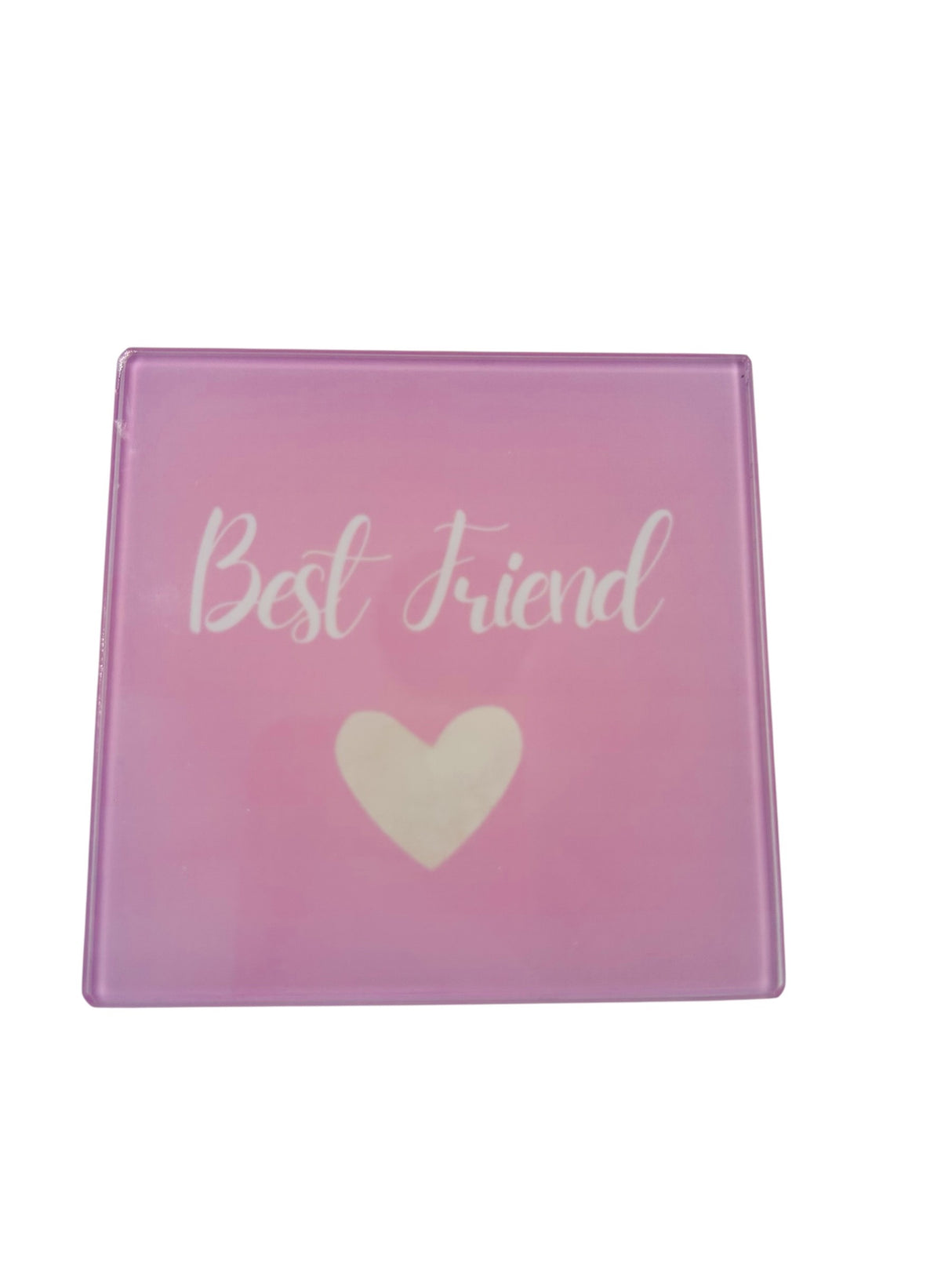 Best Friend Square Glass Coaster