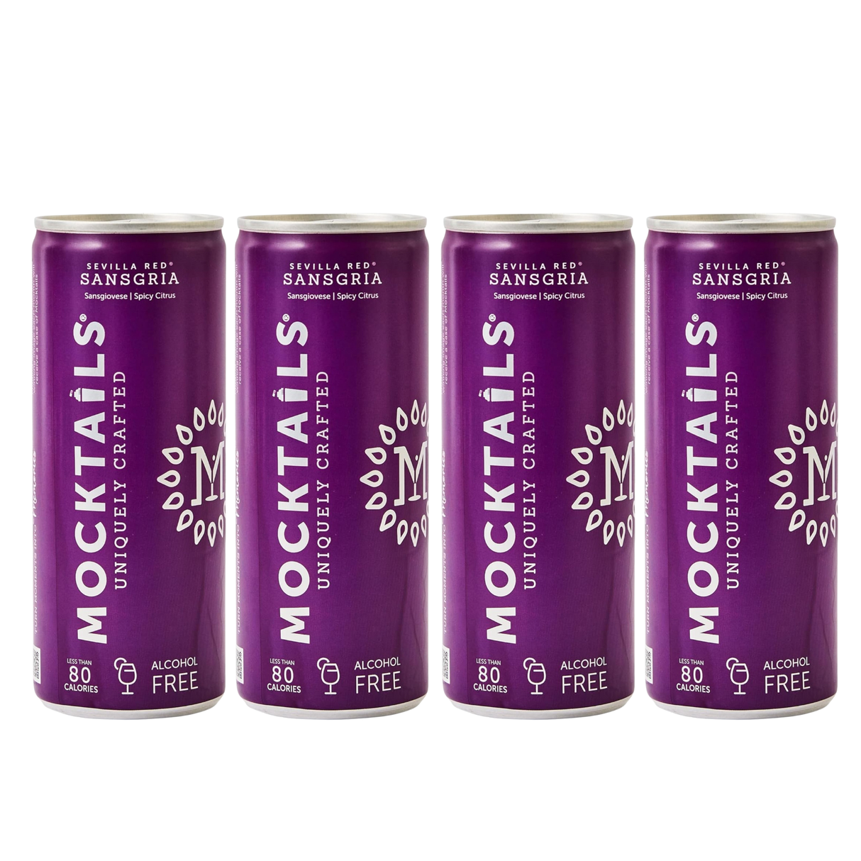 Mocktails Alcohol Free Nitro-Charged Can - Sevillia Red Sansgria Drink (Pack of 4)