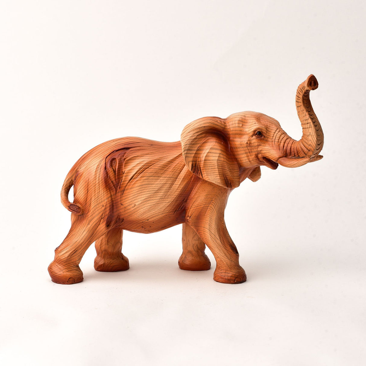 Naturecraft Wood Effect Resin Figurine - Standing Elephant