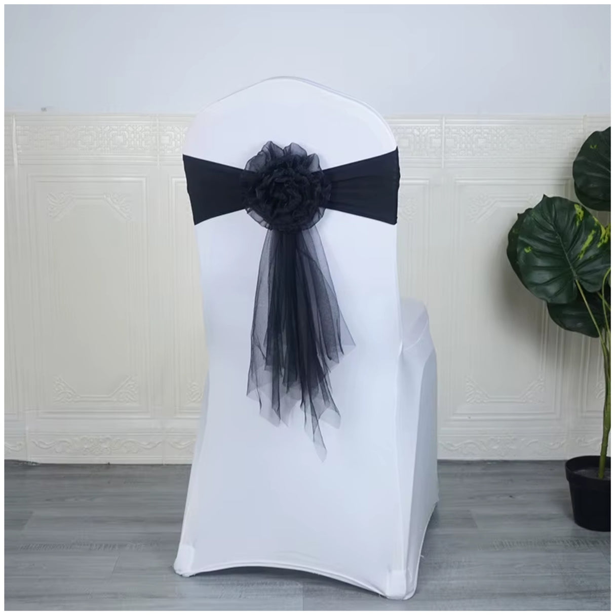 Stretch Chair Cover Band with Rosette - Various Colours