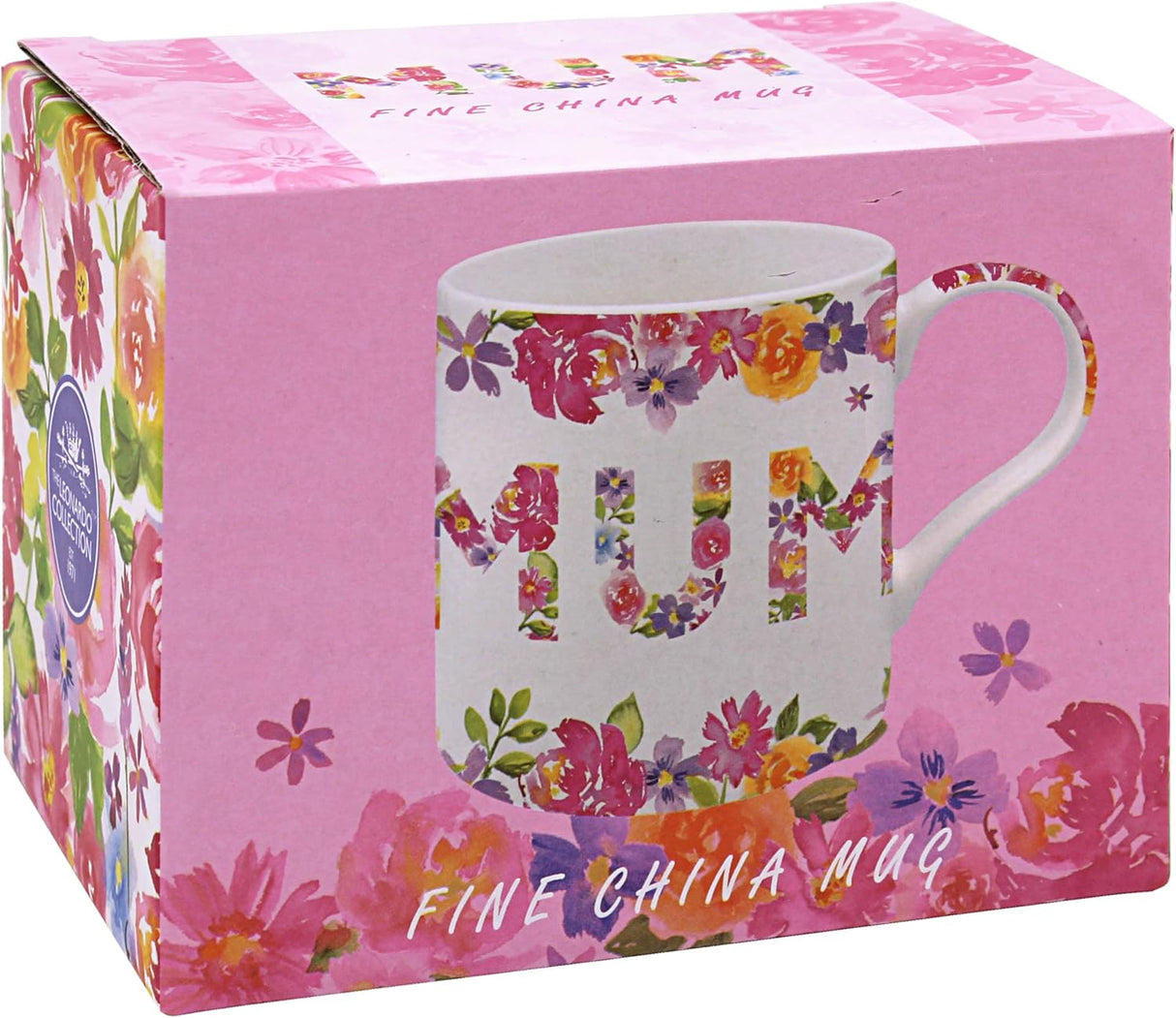 Floral Garland Fine China Mug - Mum