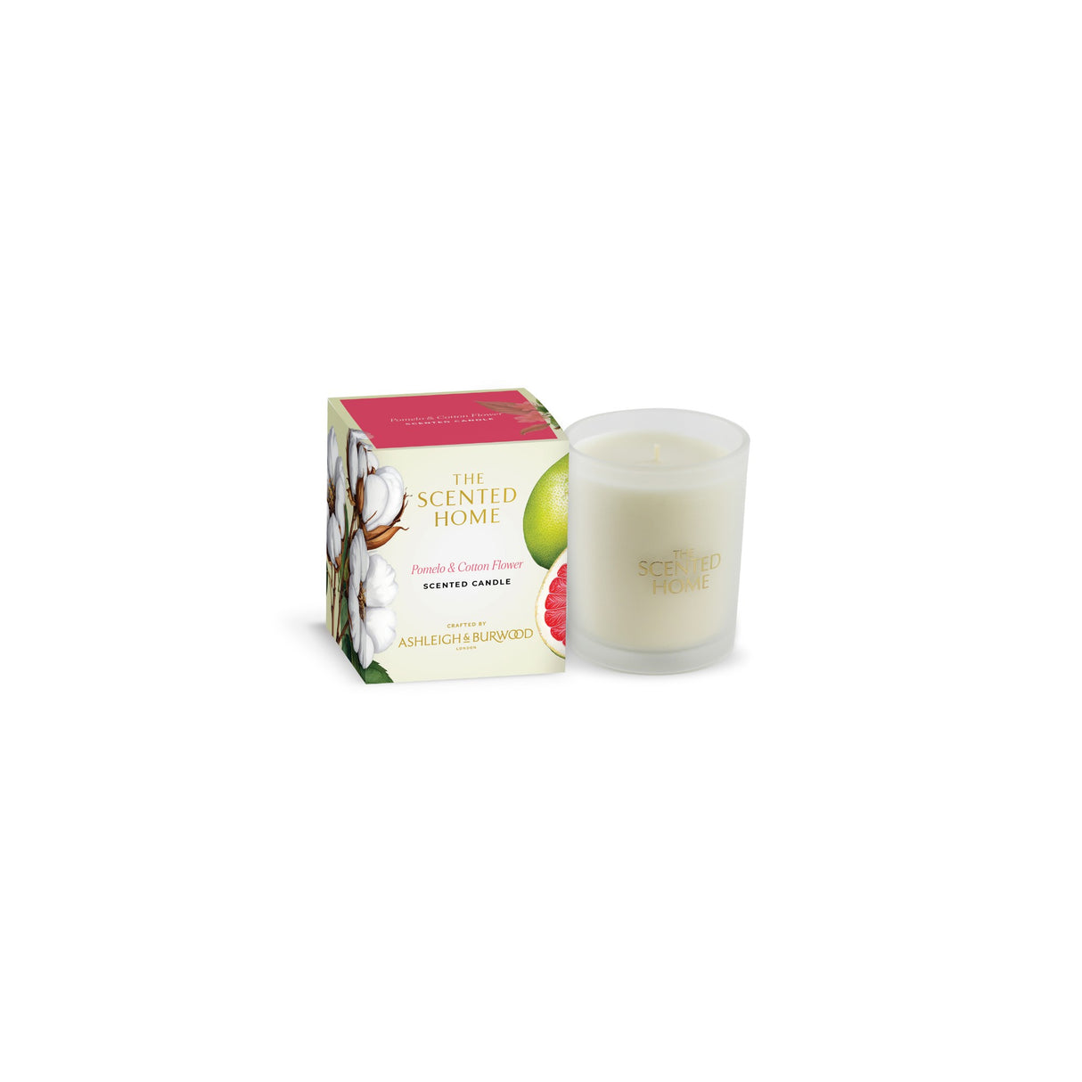 Ashleigh & Burwood New Scented Home Glass Candle - Pomelo & Cotton Flower
