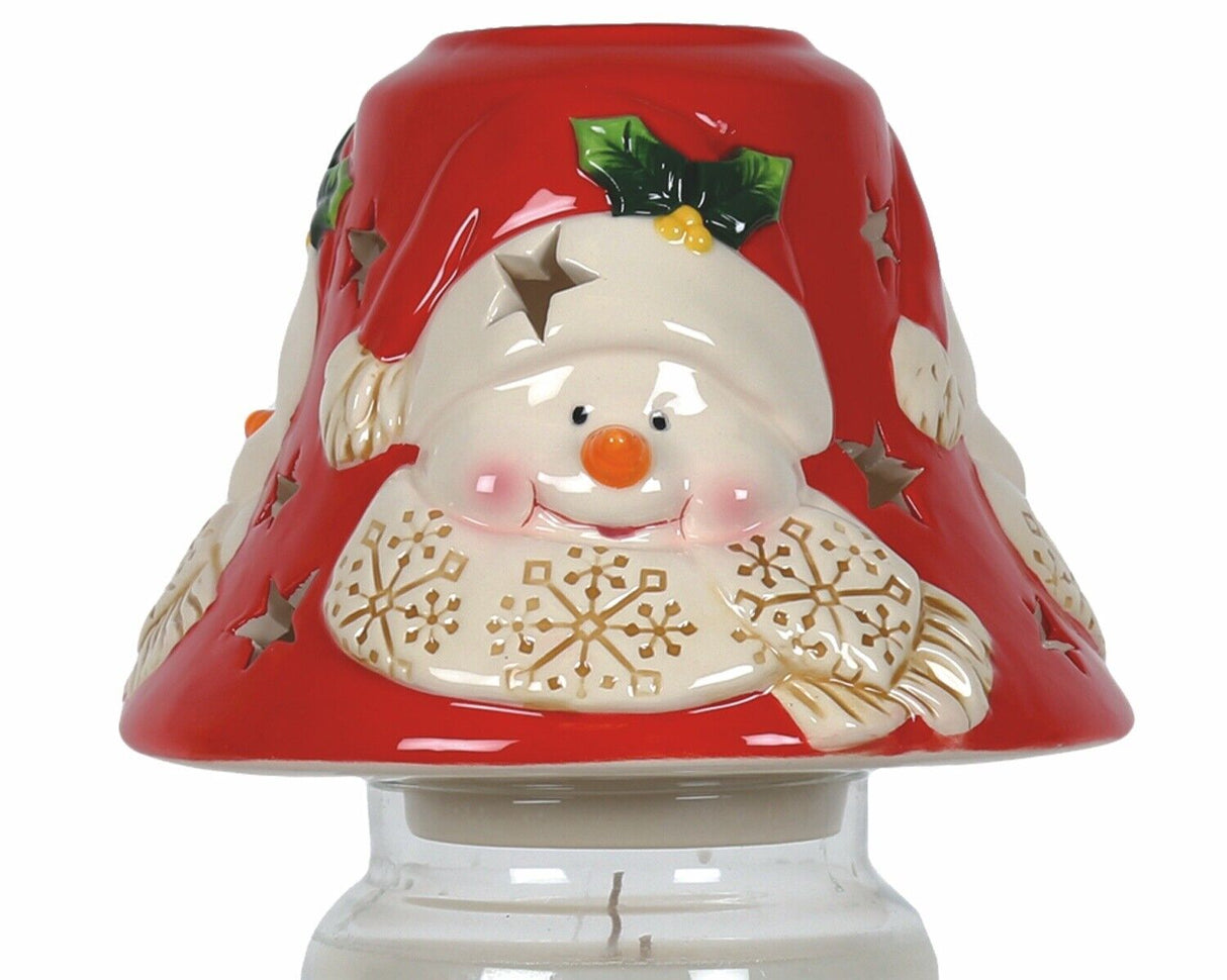 Candle shade for large jar Christmas Snowman design