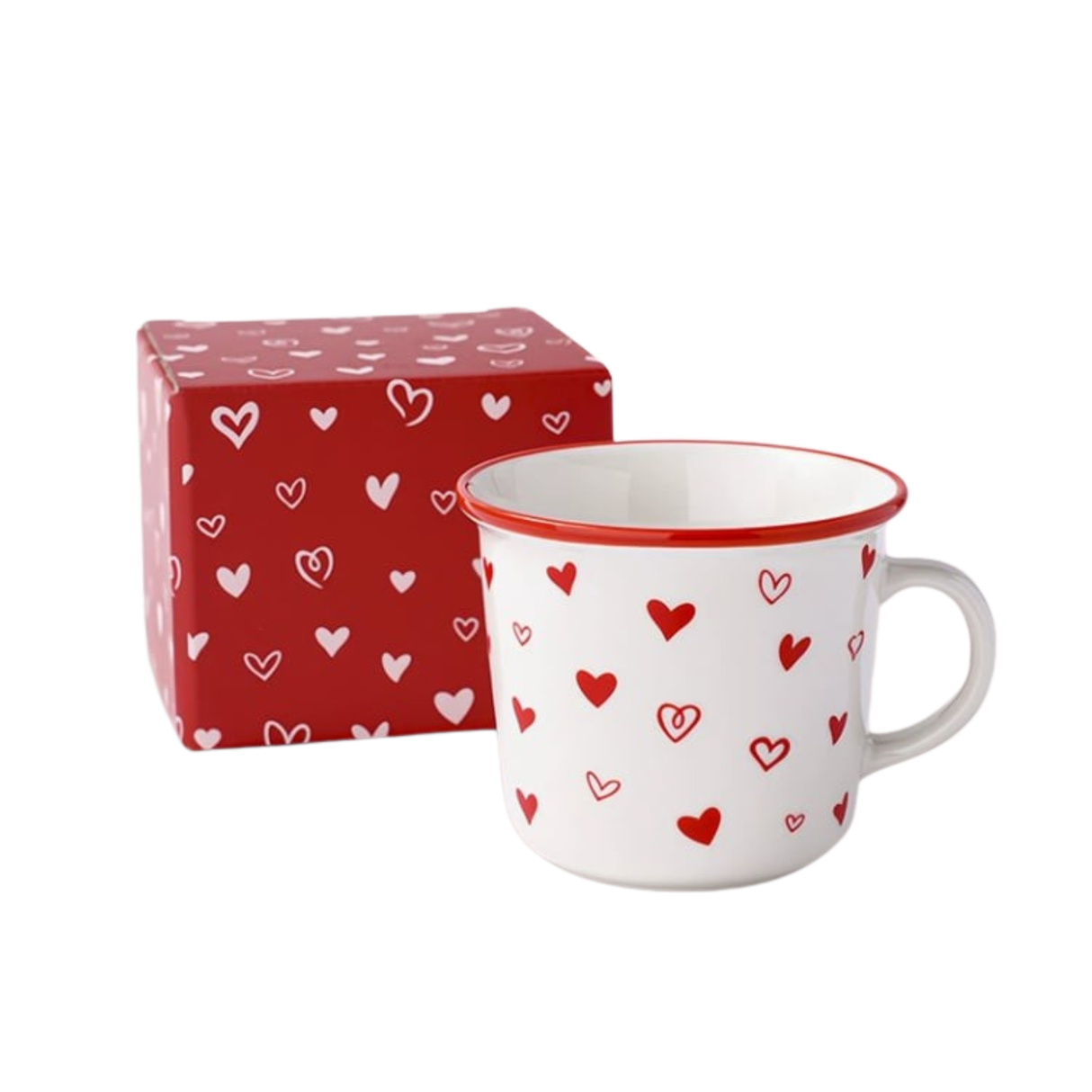 Heart Design Ceramic Mug White
