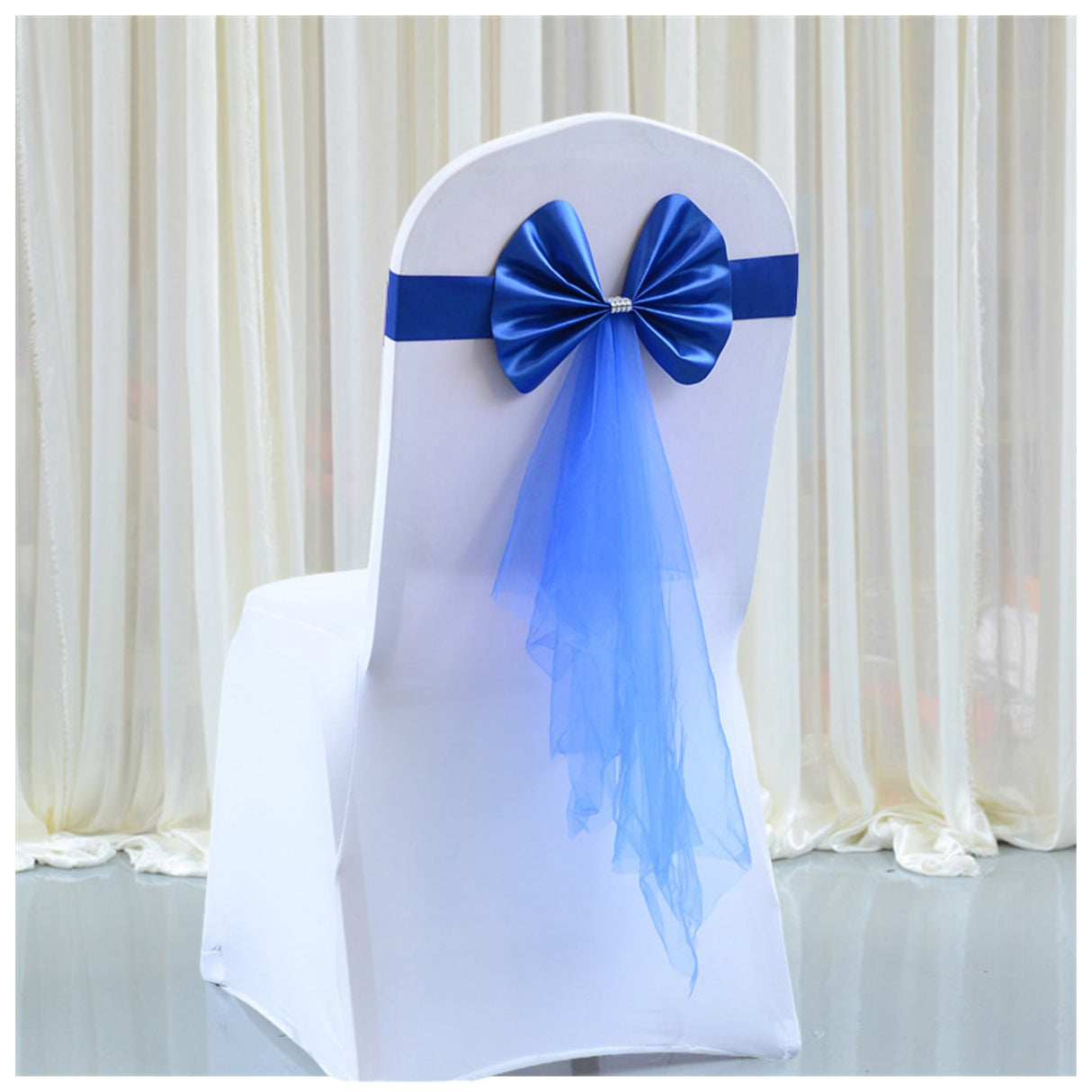 Stretch Chair Cover Band with Satin Bow - Various Colours