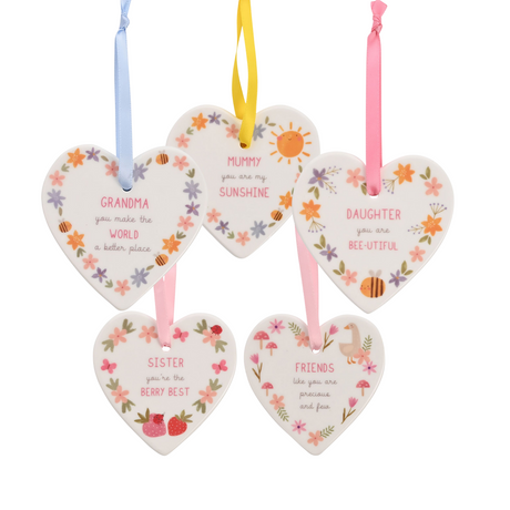 Love Life Ceramic Heart Hanging Plaque