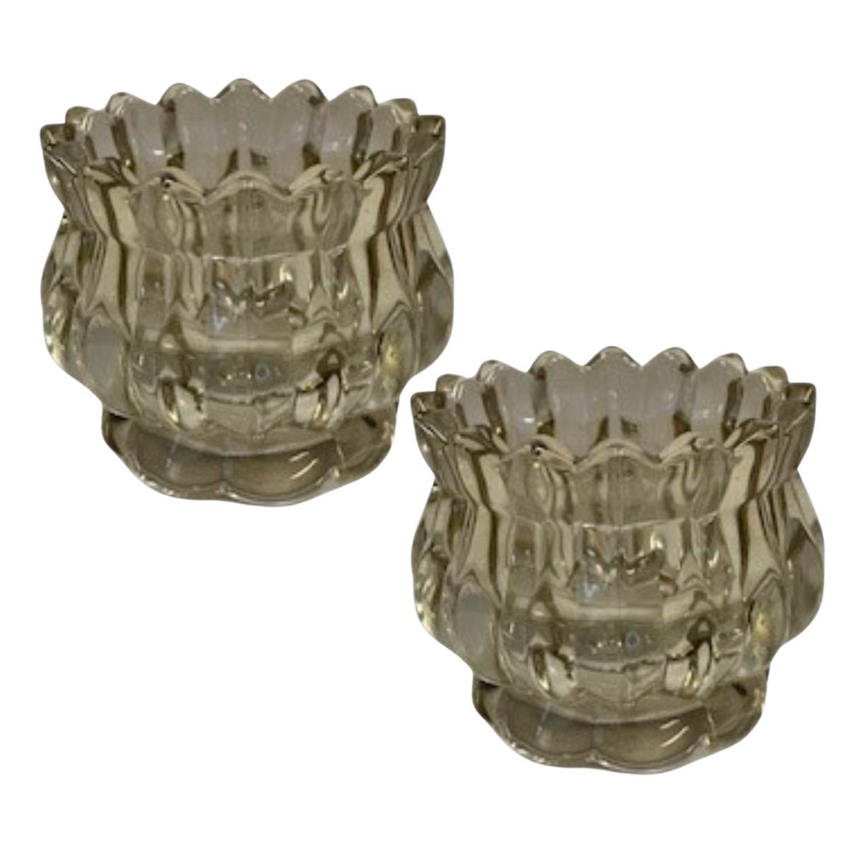 Satchville Decorative Glass Tea Light Holders - Smokey Brown Set of 2