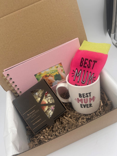 Mum - Mug Socks Chocolate Pizza & Photo Album Treat Gift Box