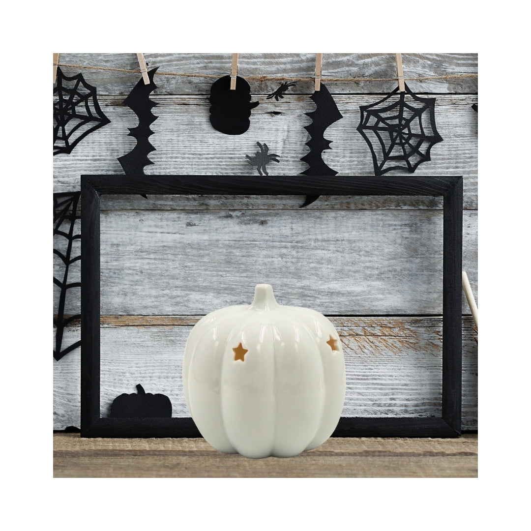 Woodside Home Living White Pumpkin Tea Light Holder