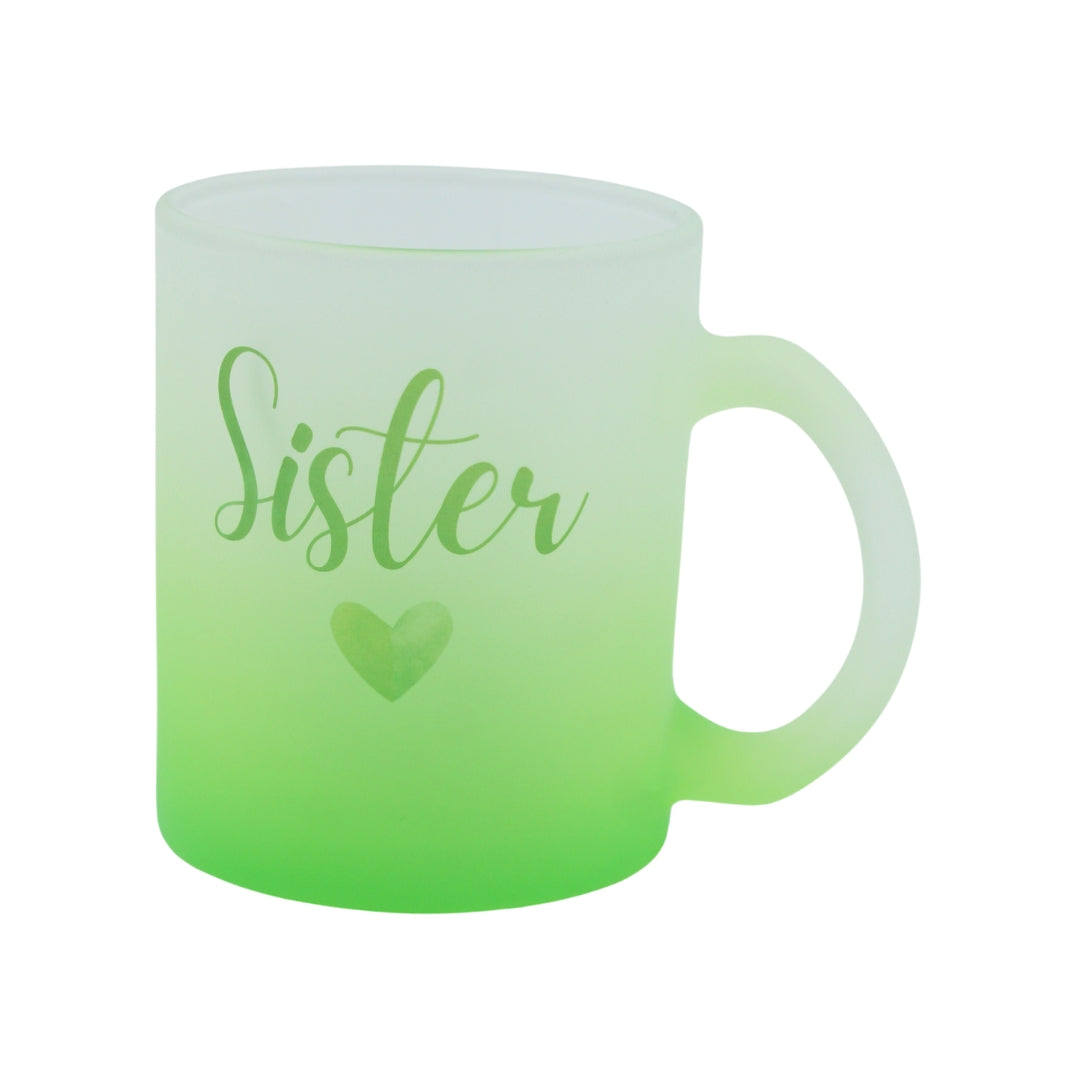 Woodside Home Living - Sister Green Ombre Sentiment Mug