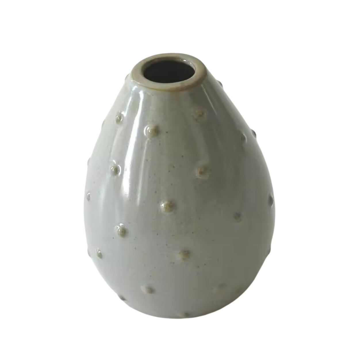 Woodside home living small rustic ceramic bud vase, dots