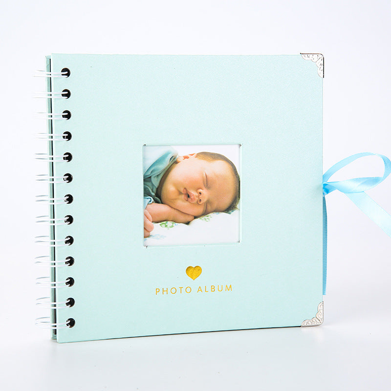 Woodside Home Living Metal Corner Scrap Book Style Photo Album 17cm x 17cm green