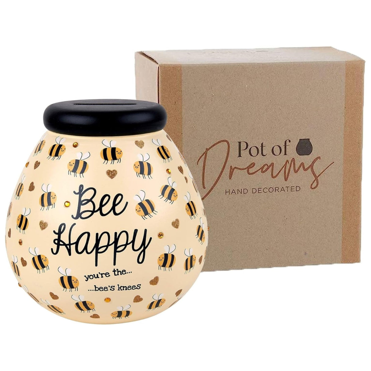 Pot of Dreams Money Box Savings Jar - Bee Happy