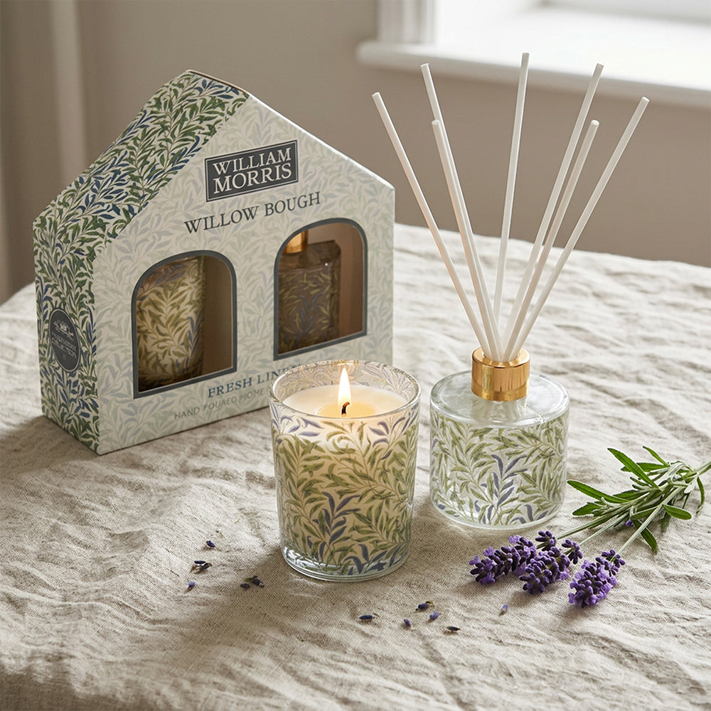 William Morris Candle & Reed Diffuser Gift Set - Willow Bough