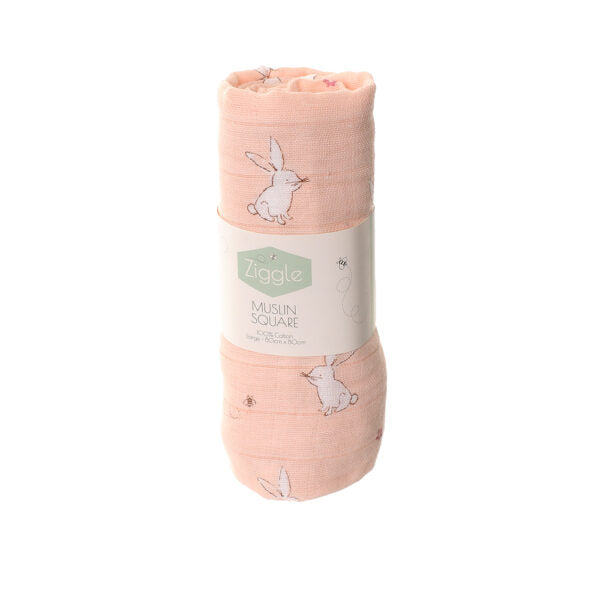 Ziggle Baby Large Muslin Square - Bunnies