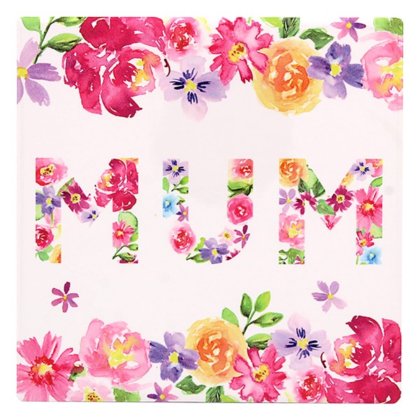 Floral Garland Fine China Coaster - Mum